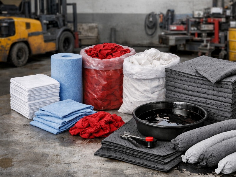Putztücher und Ölauffangmatten